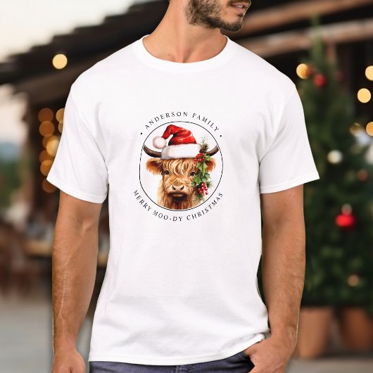 Hochlandkuhfestivals Farm Tierfamilie Weihnachten T-Shirt