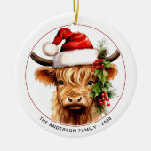 Hochlandkuhfestivals Foto Farm Weihnachten Keramik Ornament (Vorne)