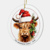 Hochlandkuhfestivals Foto Farm Weihnachten Keramik Ornament (Links)