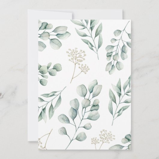 Hochlandkuhgrün Babydusche Einladung (Rückseite)