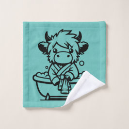 Hochlandkuhlicht Aquamarin Badhandtuch Set