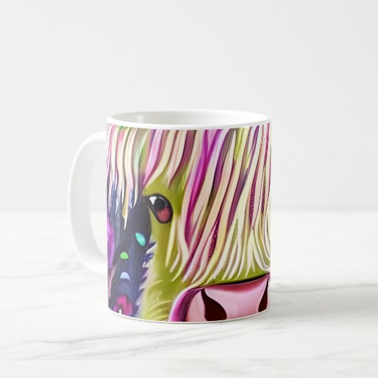 Hochlandkuhmalerei Kaffeetasse (Vorderseite Links)