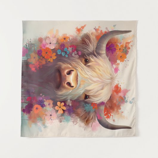 Hochlandkuhmauer Wandteppich (Vorderseite (Horizontal))