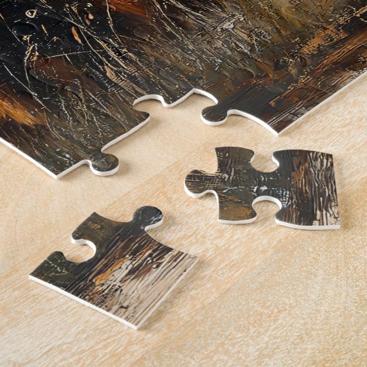 Hochlandkuhportrait auf Wetterwald Puzzle (Seite)