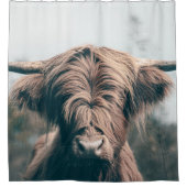 Hochlandkuhportrait Duschvorhang (Vorderseite)