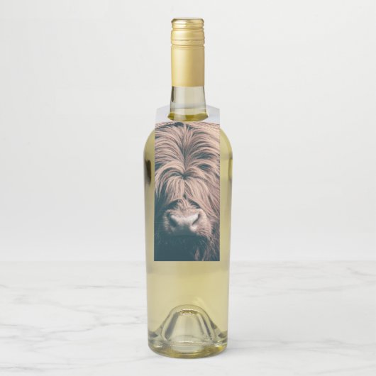 Hochlandkuhportrait Flaschenanhänger (Auf Flasche)