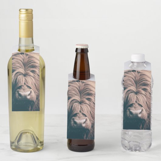 Hochlandkuhportrait Flaschenanhänger (Beispiel)