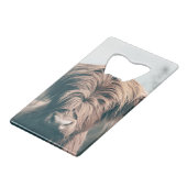 Hochlandkuhportrait Geldbeutel Flaschenöffner (Rückseite Schrägansicht)