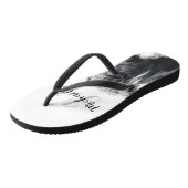 Hochlandkuhportrait Initialmonogramm Schwarz-weiß Badesandalen (Schrägansicht)