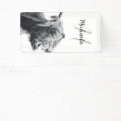 Hochlandkuhportrait Initialmonogramm Schwarz-weiß Banner (InSitu)