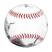 Hochlandkuhportrait Initialmonogramm Schwarz-weiß Baseball (Vorderseite)