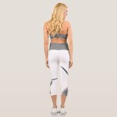 Hochlandkuhportrait Initialmonogramm Schwarz-weiß Capri Leggings (Rückseite)