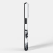 Hochlandkuhportrait Initialmonogramm Schwarz-weiß Case-Mate iPhone Hülle (Rückseite / Rechts)
