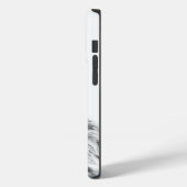 Hochlandkuhportrait Initialmonogramm Schwarz-weiß Case-Mate iPhone Hülle (Rückseite / Links)