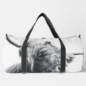 Hochlandkuhportrait Initialmonogramm Schwarz-weiß Duffle Bag (Vorderseite)