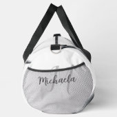 Hochlandkuhportrait Initialmonogramm Schwarz-weiß Duffle Bag (Rechts)