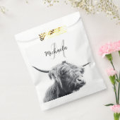 Hochlandkuhportrait Initialmonogramm Schwarz-weiß Geschenktütchen (Versiegelt)