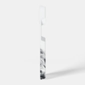 Hochlandkuhportrait Initialmonogramm Schwarz-weiß iPhone Hülle (Linke Seite)