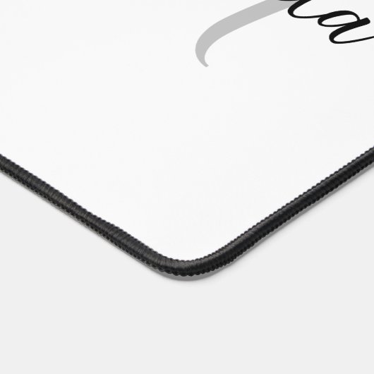 Hochlandkuhportrait Initialmonogramm Schwarz-weiß Schreibtischunterlage (Ecke)