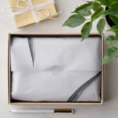 Hochlandkuhportrait Initialmonogramm Schwarz-weiß Seidenpapier (Geschenk)