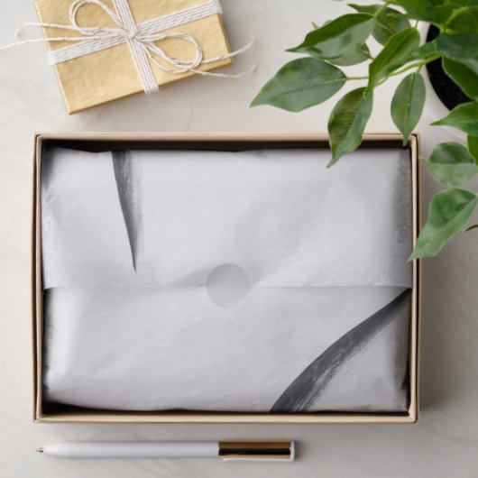 Hochlandkuhportrait Initialmonogramm Schwarz-weiß Seidenpapier (Geschenk)