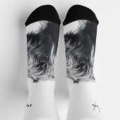 Hochlandkuhportrait Initialmonogramm Schwarz-weiß Socken (Oben)
