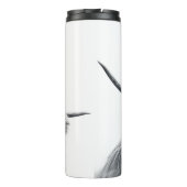 Hochlandkuhportrait Initialmonogramm Schwarz-weiß Thermosbecher (Rückseite)