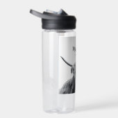 Hochlandkuhportrait Initialmonogramm Schwarz-weiß Trinkflasche (Rechts)