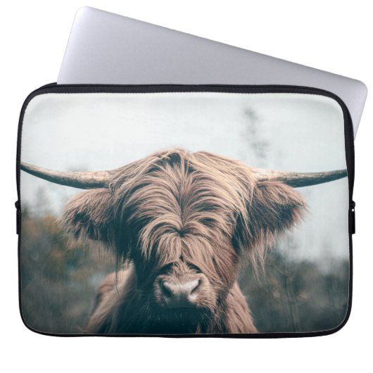Hochlandkuhportrait Laptopschutzhülle (Vorderseite)