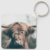 Hochlandkuhportrait Schlüsselanhänger (Rückseite)