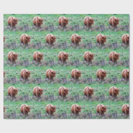 Hochlandkuhverpackung Geschenkpapier (Flach)