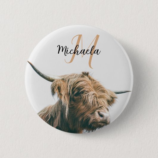 Hochlandportrait individuelle Name Button (Vorderseite)