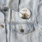 Hochlandportrait individuelle Name Button (Beispiel)
