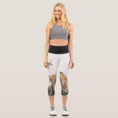 Hochlandportrait individuelle Name Capri Leggings (Vorderseite)