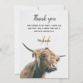 Hochlandportrait individuelle Name Dankeskarte (Vorderseite)