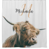 Hochlandportrait individuelle Name Duschvorhang (Vorderseite)