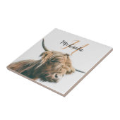 Hochlandportrait individuelle Name Fliese (Seite)