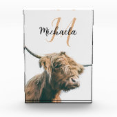 Hochlandportrait individuelle Name Fotoblock (Vorderseite)