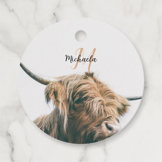 Hochlandportrait individuelle Name Geschenkanhänger (Rückseite)