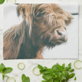 Hochlandportrait individuelle Name Geschirrtuch (Gefaltet)