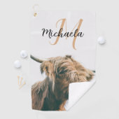 Hochlandportrait individuelle Name Golfhandtuch (Insitu)