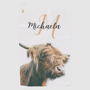 Hochlandportrait individuelle Name Golfhandtuch