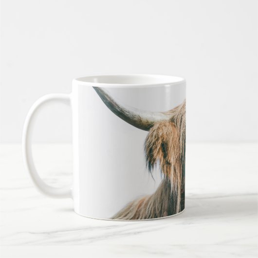 Hochlandportrait individuelle Name Kaffeetasse (Links)