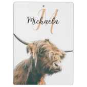 Hochlandportrait individuelle Name Klemmbrett (Rückseite)