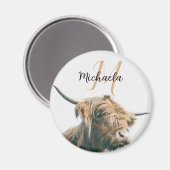 Hochlandportrait individuelle Name Magnet (Vorderseite/Rückseite)