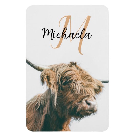 Hochlandportrait individuelle Name Magnet (Vertikal)