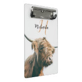 Hochlandportrait individuelle Name Mini Klemmbrett (Schrägansicht)