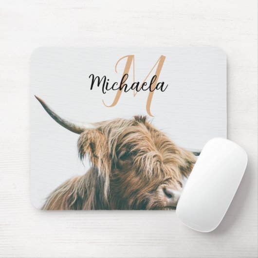 Hochlandportrait individuelle Name Mousepad (Mit Mouse)