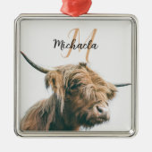 Hochlandportrait individuelle Name Ornament Aus Metall (Vorne)