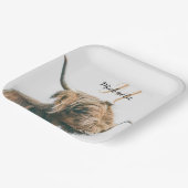 Hochlandportrait individuelle Name Pappteller (Gewinkelt)